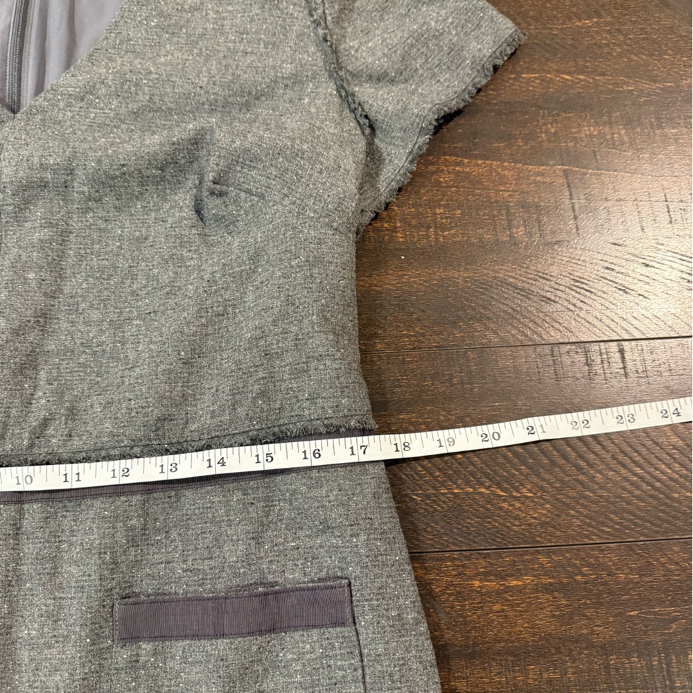Banana Republic Gray Wool Blend V Neck Dress Size 12 - Picture 7 of 10